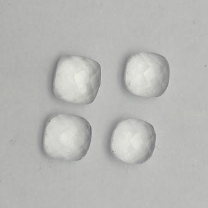 4 piezas de cristal de cuarzo Natural 6x6mm Cojín Rose Cut 4,10 Ct Lote Iroc Ventas Cuarzo transparente de alta calidad Parte posterior plana US $3,3 para todos - Product Image 5