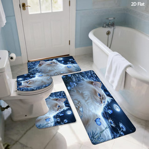 Custom Printed Printed <b>Bathroom</b> Rug <b>Set</b> for <b>Bathroom</b> Non-Slip Shower Curtain Bath <b>Mat</b> - Product Image 1