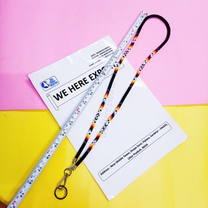 Beaded Crochet Lanyard Classic Style Eco-Friendly Inlay UV Printed Customized Shape <b>ID</b> <b>Badge</b> <b>Holder</b> Beaded Lanyard Keychain - Product Image 5