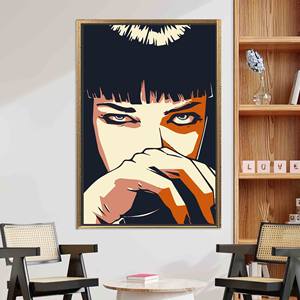 Elegant Pulp Fiction Canvas Print: Modern Artwork for Home Decor,GOLD <b>FRAMED</b> CANVAS - Product Image 1