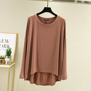 Camiseta de cola larga personalizada de manga larga gruesa 100% algodón bordado Logo impresión diseño cuello redondo Camiseta de gran tamaño para hombres - Product Image 2