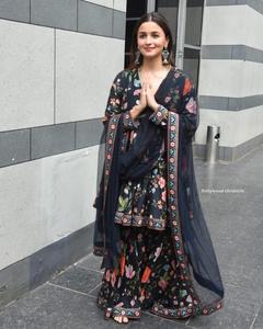 Costume indien de créateur pour femmes robe imprimée numérique en soie crêpe pakistanaise Salwar Kameez dernières fêtes de mariage tarif de gros - Product Image 5