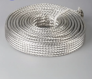 Ruban conducteur flexible de qualité supérieure, fabriqué en fil de cuivre étamé, tresse de cuivre étamé plate, brillant, largeur 1/4 po, longueur 25 pi - Product Image 5