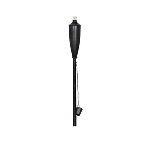 Torche Tiki en métal peint marron avec support noir pour jardin patio balcon intérieur extérieur fête mariage éclairage utilisation décorative - Product Image 3