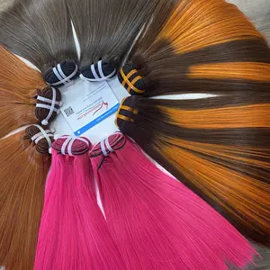 Supplier Double Drawn Weft Hair Extensions 100% Cuticle Aligned Unprocessed Human Virgin Vietnamese Hair Extensions