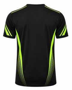 Maillot de football néon personnalisé noir et vert avec rayures lumineuses, respirant, uniforme d'équipe par sublimation, vente en gros - Product Image 2