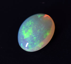 Opale blanche naturelle arc-en-ciel multi feu opale blanche eithiopienne taille 13.5X11X6mm 3.95 Cts pierre précieuse Cabochon de qualité supérieure - Product Image 4