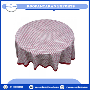 100% Cotton Jacquard <b>Tablecloth</b> Hand Block Printed <b>Embroidered</b> 20 Sheeting 180 CMS Well Absorbing Woven Technique for Party - Product Image 4