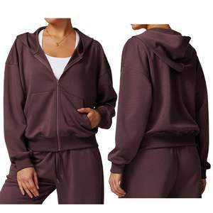 Sudadera con Capucha Extra Grande y Elegante Personalizada para Mujer, Nueva Moda, Sudadera con Capucha y Cremallera de Manga Larga para Mujer, Venta al por Mayor OEM - Product Image 5