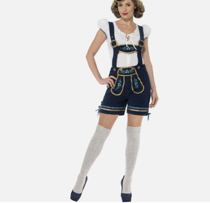 Trajes tradicionales alemanes de Oktoberfest y pantalones cortos bávaros para mujer Lederhosen - Product Image 5