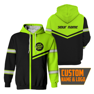 Ropa DE TRABAJO Sudaderas con capucha personalizadas Hi Vis Security Ropa DE TRABAJO Protección Logotipo personalizado Hi Vis Sudadera con capucha reflectante para hombres - Product Image 2
