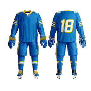 Uniformes de hockey sur glace avec logo personnalisé uniformes de hockey sur glace respirants en polyester de meilleure qualité vêtements de sport uniforme de hockey sur glace à séchage rapide - Product Image 1