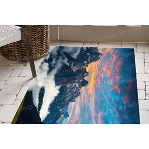 Alfombra Estampada Tre Cime di Lavaredo - Diseño de Paisaje Italiano, Alfombra de Terciopelo de Lujo - Product Image 3