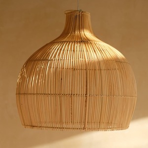 French-Style LED <b>Light</b> Fixture <b>Pendant</b> Vietnamese Woven <b>Rattan</b> Lampshade Hanging Shade Modern Traditional for Living Room - Product Image 4