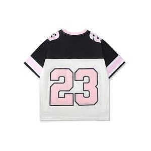 Uniforme de football américain personnalisé pour hommes, manches courtes, grande taille, surdimensionné, respirant, impression sur l'écran avant, vêtements de sport - Product Image 5