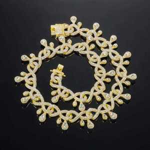 สร้อยคิวบาลิงค์ดีไซน์น้ำหยดแบบอินฟินิตี้ ประดับเพชรโมอิสซาไนต์สี D เกรด VVS1 ชุบทองคำขาว 925 ชุบทองคำชมพู - Product Image 5