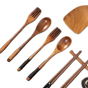 Ensemble d'ustensiles en bois de haute qualité pour la vaisselle, fabriqué à partir de matériaux naturels durables du Vietnam, vente en gros - Product Image 1