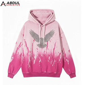 Sweat-shirts pour hommes de haute couture, lavage à l'acide, strass, conçus pour un style streetwear haut de gamme - Product Image 1