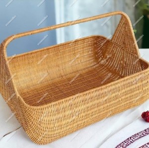 Eco-friendly Healthy <b>Picnic</b> Woven Bamboo Bread <b>Wicker</b> Plastic Rattan Egg Vegetable Fruit Kitchen Handle <b>Basket</b> for Storage - Product Image 6