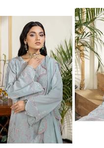 Costumes Shalwar Kameez pakistanais élégants de haute qualité, de la marque Riaz Arts, pour femmes, 100% coton, grande taille, broderie unie - Product Image 4