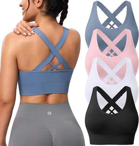 Soutien-gorge de sport pour femme de qualité supérieure, ultra confortable et respirant, avec logo frontal, pour la course à pied, le yoga, l'entraînement - Matériel en spandex/nylon - Product Image 6