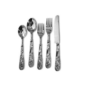 Juego de cubiertos de acero inoxidable de 5 piezas de calidad de restaurante americano sofisticado con asas chapadas en oro y degradadas negras - Product Image 5