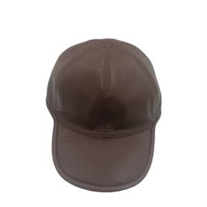 Gorra de cuero genuino con ala curvada hecha a mano de primera calidad, gorra de béisbol ajustable de estilo Vintage con ajuste cómodo y costura duradera - Product Image 1