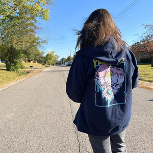 Wholesale Heavyweight Cotton Baggy Hoodie Unisex Custom Print and Embroidery for Fashion and Casual Wear in Winter and Summer - Product Image 5