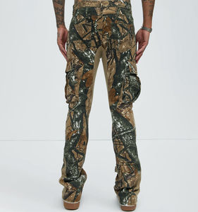 Proveedor de Pantalones, Pantalones Cargo con Bolsillos y Parches Personalizados, Pantalones Deportivos para Hombre, Pantalones Ajustados con Estampado de Camuflaje y Diseño Gráfico - Product Image 3