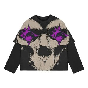 Recién llegado, camisa de doble capa, lavada con ácido tela transpirable, camiseta suave de manga larga de secado rápido, bordado de retazos - Product Image 3