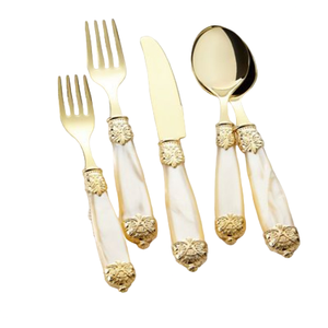 Couverts de mariage en acier inoxydable à manche carré couverts en métal couteau cuillère fourchette ensemble de couverts en argent pour ustensiles de cuisine - Product Image 6