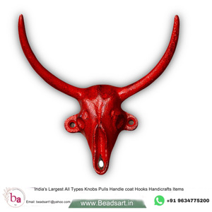 Skulled Vintage Rouge en détresse Couleur Mur Manteau & Chapeau Crochets Porte-clés Cintre Très Pas Cher En Gros Prix Disponible - Product Image 1