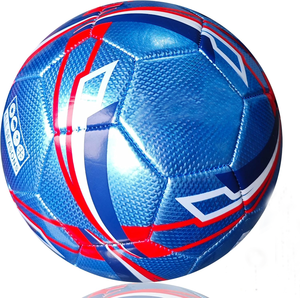 Entraînement adulte bleu et match officiel de football de football cousu à la main matériau PU brillant résistant à l'eau - Product Image 2