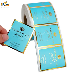Etiquetas Autoadhesivas de Lujo para Botellas con Logotipo en Relieve Dorado Personalizado, Etiquetas de Papel de Aluminio Premium para Promoción, Modelo de Impresión Ks - Product Image 1