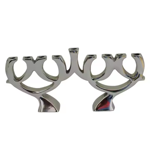 Metal Menorah <b>Candle</b> Holder Jewish Menorah <b>Candle</b> <b>Stand</b> in Silver and Gold Color Use in Light Decoration Menorah by decor impex - Product Image 5