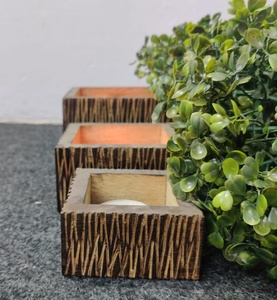 Candelabro de madera grande con forma de Pilar Natural, personalizado, marrón claro, decoración hecha a mano para el hogar, relleno de cera - Product Image 4