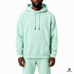 เสื้อฮู้ดผู้ชายสีเขียวมิ้นท์ แบรนด์ SINEWY ทรงปกติ สวมใส่สบาย มีกระเป๋า ดีไซน์ลายตัวอักษร ผ้าไม่เป็นขุย เหมาะสำหรับใส่ในฤดูใบไม้ร่วง - Product Image 5