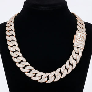 Collier Miami Cuban Link en argent sterling 925, style hip-hop de luxe, look glacé, bijoux tendance pour unisexe - Product Image 2