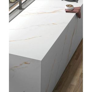 Comptoirs en pierre naturelle de porcelaine sur mesure pour cuisine et salle de bain, Carrara Calacata, projets hôteliers, tailles préfabriquées, dessus de meuble-lavabo - Product Image 3