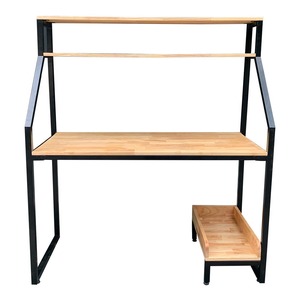 Integrated CPU Shelf and Bookshelf Computer <b>Desk</b> <b>Simple</b> Design PC <b>Desk</b> with Folding Feature and Drawer for Hotel Use COD68040 - Product Image 6