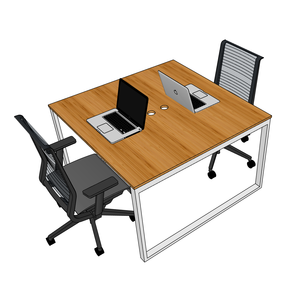 RecBamboo BFRB011-2-Piece Cluster <b>Desk</b> 120x120cm Melamine Wood Style Contemporary Assembled Steel Legs for Office Furniture - Product Image 1