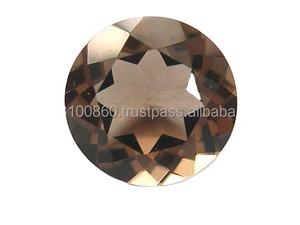 Smokey-cuarzo cortado en forma redonda, Gema facetada, hecho a mano, fabricación de joyas, cuarzo ahumado marrón Natural, 10mm - Product Image 3