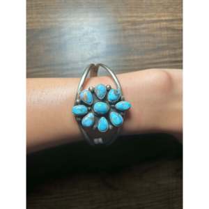 Sheila Becenti Golden Hill Turquoise & Sterling <b>Silver</b> Fashion <b>Cuff</b> <b>Bracelet</b> - Product Image 5