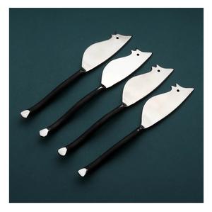 2025 cuchillos de mantequilla de queso hechos a medida de moda, hecho a mano mango de madera de alta gama, cubiertos modernos, juegos de cubiertos de acero con espejo sólido - Product Image 2