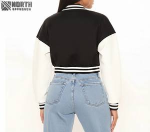 Chaqueta de mujer con letras a la moda de primavera, ropa de invierno, abrigo de mujer, chaqueta universitaria personalizada para mujer, chaqueta de cuero personalizada - Product Image 2