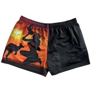 Vente en gros directe d'usine Logo personnalisé High Street Polyester Imperméable Respirant Rugby Footy Shorts Fermeture éclair élastique à la taille - Product Image 6