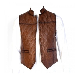 Gilet de moto en cuir véritable fait à la main, matelassé, conçu pour les motards recherchant une résistance durable, un design classique et une utilisation confortable - Product Image 6