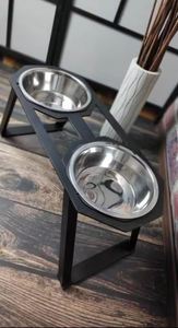 Cuenco de alimentación elevado de acero inoxidable para mascotas, cuencos dobles elevados para perros pequeños - Product Image 2