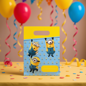 Bolsas de Regalo de Plástico para Fiestas de Minions, 23x16.5 cm, para Celebraciones, 6 Piezas - Product Image 3