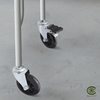 Rouleau de roue pivotant en polypropylène en acier PU noir de 100mm 1/2 "roues pivotantes à tige